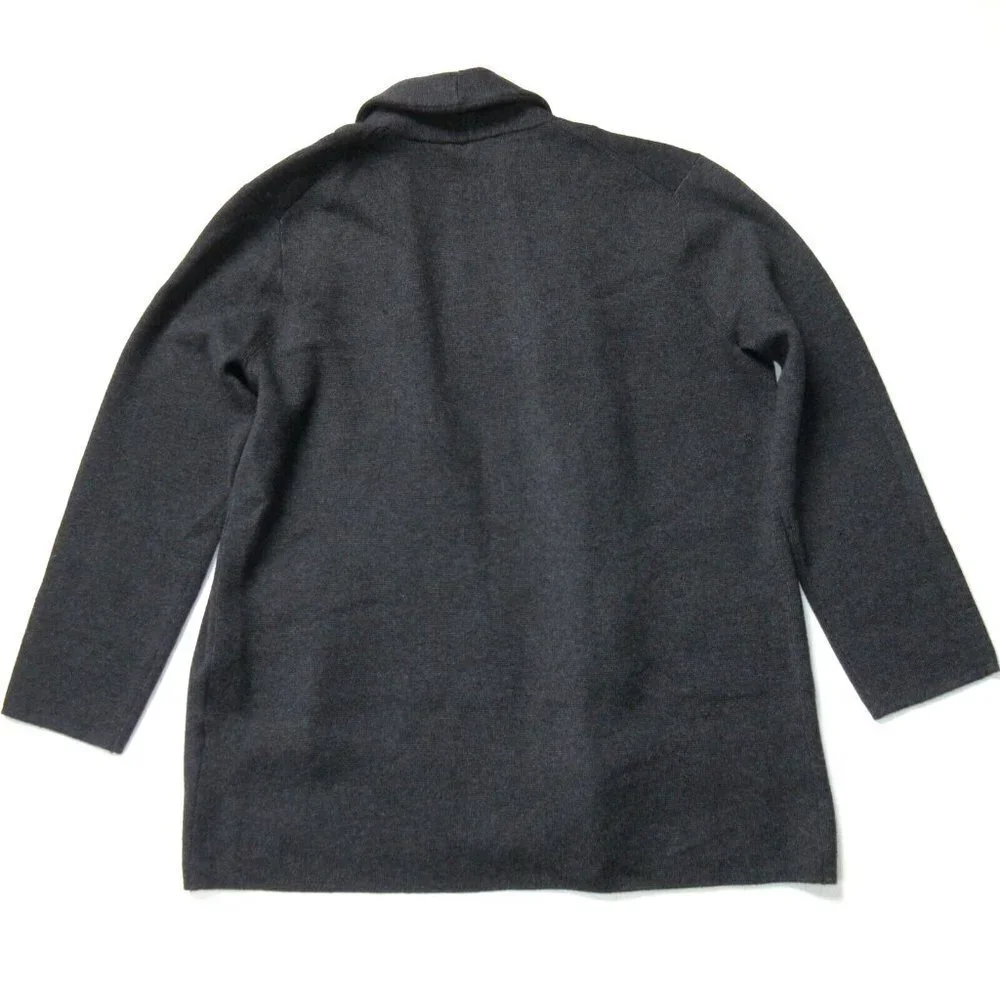 NWT J.Crew Camille Sweater Blazer in Heather Coal Shawl Collar Open Cardigan S
